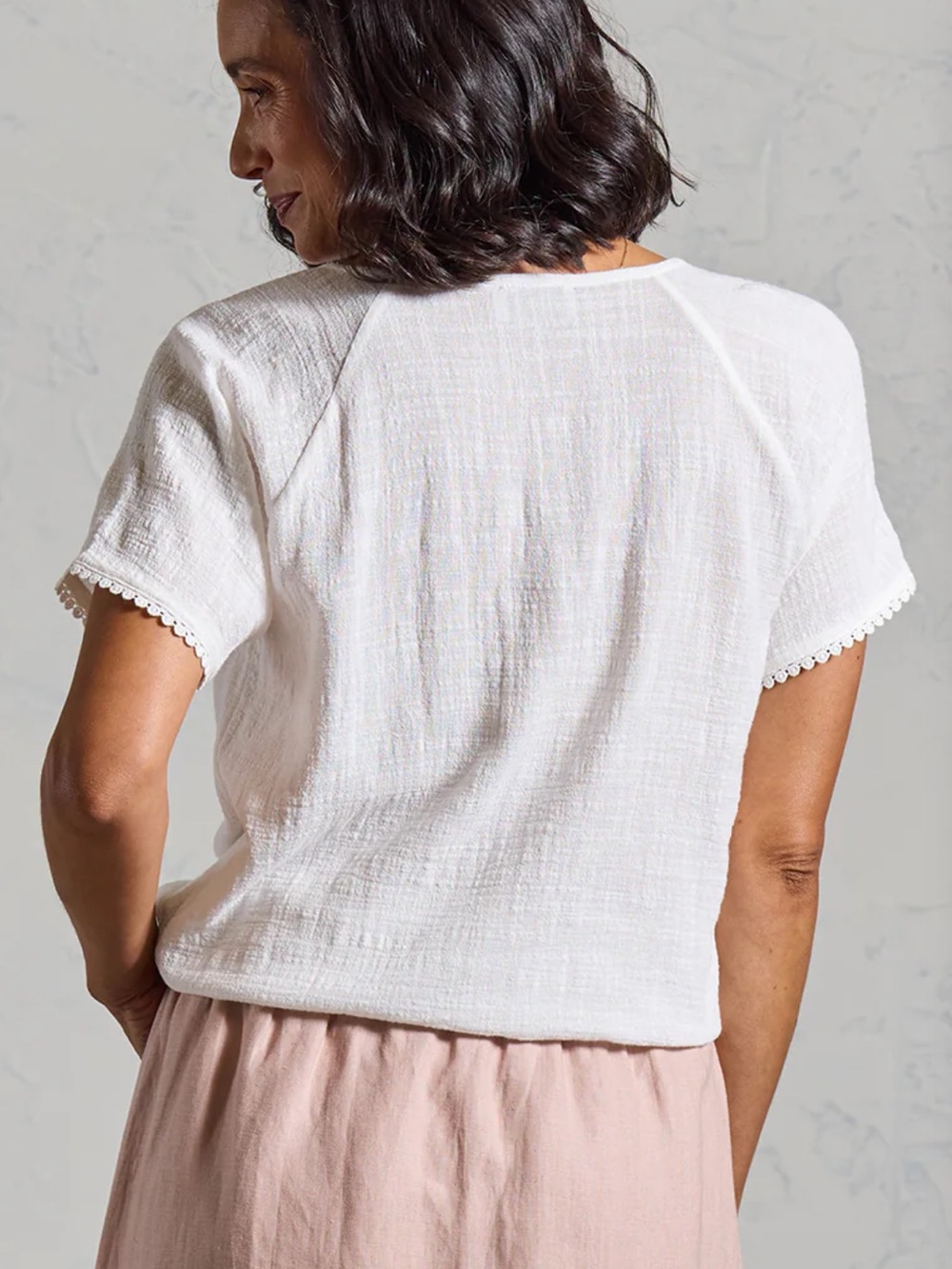 Nomad The Label Daisy Cotton Blouse Ivory Size 10 Lightweight Boho Beach - Picture 13 of 13